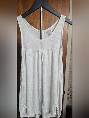 American Eagle Outfitters White Zip Racerback Tank Top